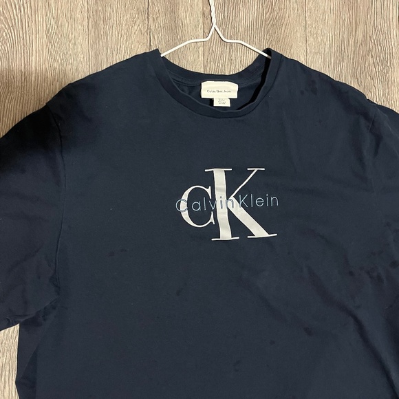 Calvin Klein CK Fitted Designer T-Shirt. Navy. Large - Picture 1 of 4